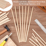 Wood Craft Sticks, Half Round Dowel Rod, for Braiding Tapestry, Arch, Navajo White, 30.1x0.7x0.35cm