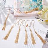 100Pcs Polyester Tassel Big Pendant Decorations, Pale Goldenrod, 80~90x6~7mm