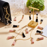 100Pcs Faux Suede Tassel Pendant Decorations, with CCB Plastic Cord Ends, PeachPuff, 33~35x10mm, Hole: 2.5mm