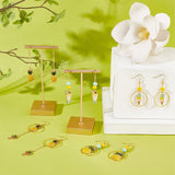 DIY Summer Beach Earring Making Kit, Including Alloy Enamel Flamingo & Pineapple & Tree & Ice Cream Pendants, Glass Beads, Brass Earring Hooks, Golden, 122Pcs/box