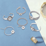 6Pcs 6 Style Alloy Interchangeable Snap Link Cuff Bangles & Charm Bracelets Settings, Platinum, Bracelet: 5-1/2 inch(14cm)~6-1/2 inch(16.5cm); Bangle: 2-1/8 inch(5.5cm)~(6.5cm), 1Pc/style