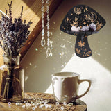 Poplar Wood Dowsing Pendulum Holders, Witch Hanging Crystal Holder, Mushroom Pattern, 74~177x45~150mm