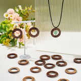 80Pcs Coconut Connector Charms, Ring Links, Coffee, 30x4mm, Hole: 2mm