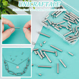 72Pcs 6 Style 304 Stainless Steel Tube Beads, Stainless Steel Color, 4~25x3mm, Hole: 2mm, 12pcs/style