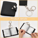 4 Sest 2 Colors 2 Inch Leather Cover Mini Photocard Holder Book, Holds up to 20 Photos, with Stainless Steel Lobster Claw Clasps and Iron Key Rings, Mixed Color, 65x56x11.5mm, 2 sets/color