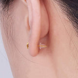 Plastic Ear Nuts, Earring Backs, Clear, 4x3.5x3.5mm, Hole: 0.5mm, about 500pcs/box
