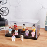 2-Tier Acrylic Minifigure Display Cases, Dustproof Building Block Display Box, Action Figure Toys Storage Box, Black, Finish Product: 20.1x10x9.5cm, about 3pcs/set