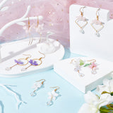 DIY Flower Dangle Earring Making Kit, Including Resin Bead Caps, Acrylic & Glass & Brass Pendants, Glass Beads, Brass Earring Hooks, Mixed Color, 220Pcs/box
