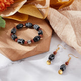 10Pcs 10 Style Tibetan Style dZi Beads, Natural Agate Beads, Dyed & Heated, Oval, Mixed Patterns, 13.5x10mm, Hole: 1.2mm, 1pc/style