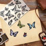 Custom PVC Plastic Clear Stamps, for DIY Scrapbooking, Photo Album Decorative, Cards Making, Stamp Sheets, Film Frame, Butterfly, 160x110x3mm