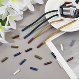 70Pcs 7 Style Plastic Aglets for Shoelaces, Shoelace Tips Head, Column, Mixed Color, 20x2~5mm, Inner Diameter: 3.5mm, 10pcs/style