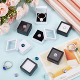 36Pcs 4 Styles Plastic and Acrylic Loose Diamond Display Boxes, with Clear Glass Cover and Sponge Inside, for Gemstone, Jewelry Storage, Square, Mixed Color, 2.95~3x2.95~3x1.65cm, 9pcs/style
