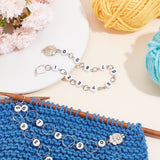 2Pcs 2 Style Sheep Charm Knitting Row Counter Chains, Alloy & Acrylic & Brass 0~9 Numbered Stitch Marker for Tracking Project Progress, Mixed Color, 18.5cm & 25.1cm, 1pc/style