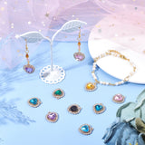 48Pcs 12 Color Alloy Rhinestone Charms, Heart, Light Gold, Mixed Color, 18x16x5mm, Hole: 1.4mm, 4pcs/color