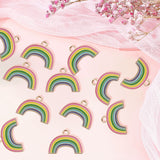 Alloy Enamel Pendants, Rainbow, Colorful, 17x23x1mm, Hole: 2mm
