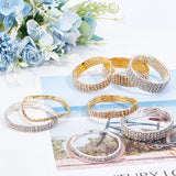 8Pcs 8 Style Crystal Rhinestone Tennis Bracelets Set, Alloy Link Chains Stretch Bracelets for Women, Mixed Color, Inner Diameter: 1-7/8~2-1/8 inch(4.8~5.5cm), 1Pc/style