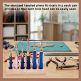 Wood Tongs Organizer Storage Board, 12-hole, Rectangle, 158x77x23mm, Inner Diameter: 17.5mm