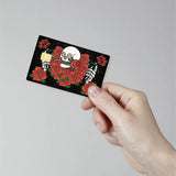 PVC Plastic Waterproof Card Stickers, Self-adhesion Card Skin for Bank Card Decor, Rectangle, Skull, 186.3x137.3mm