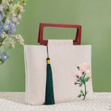 Wood Bag Handles, for Handmade Bag Handbags Purse Handles Replacement, Rectangle, Dark Red, 19.7x8.8x0.85cm, Inner Diameter: 17.3x6.3cm
