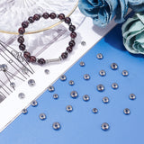 304 Stainless Steel Beads, with Rubber Inside, Slider Beads, Stopper Beads, Rondelle, Stainless Steel Color, 6~8x3~4mm, Hole: 3mm, Rubber Hole: 1.2mm, 90pcs/box