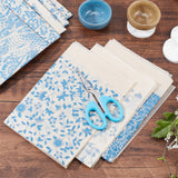 8 Sheets 8 Style Paper Ceramic Decals, Pottery Ceramics Clay Transfer Paper, Underglaze Flower Paper, Blue and White Porcelain Style, Mixed Patterns, 530x380x0.1mm, 1 sheet/style