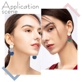 8 Pairs 8 Style Alloy Twist Flat Round & Donut Dangle Stud Earrings for Women, Mixed Color, 23.5~48mm, Pin: 0.7~1mm, 1 Pair/style