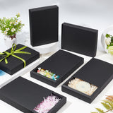Kraft Paper Folding Box, Drawer Box, Rectangle, Black, Finish Product: 20x15x3cm