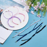 Braided Nylon Bracelet Making, with 304 Stainless Steel Open Jump Rings and Round Brass Beads, Mixed Color, Single Chain Length: about 6-1/8 inch(15.4cm), 5 colors, 4pcs/color, 20pcs/set