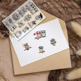 Custom PVC Plastic Clear Stamps, for DIY Scrapbooking, Photo Album Decorative, Cards Making, Stamp Sheets, Film Frame, Owl, 160x110x3mm