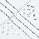 DIY Chain Bracelet Necklace Making Kit, Including 304 Stainless Steel Lobster Claw Clasps & Jump Rings & Curb Chains, Stainless Steel Color, Chain: 5M/box