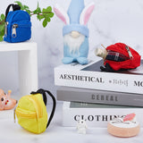 6Pcs 6 Colors Casual Mini Cloth Doll Backpack, with Zipper, for Girl BJD Accessory Bag, Mixed Color, 80x70x39mm, 1pc/color