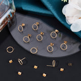 20Pcs Long-Lasting Plated Brass Ring Stud Earrings for Women, Golden, 10mm, Pin: 0.7mm