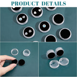 6Pcs Plastic Loose Diamond Boxes, Flat Round with Sponge Inside, for Jewelry Cabochons Displays, Black, 3x1.5cm