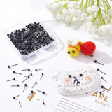 Craft Plastic Doll Eyes, Stuffed Toy Eyes, Flat Round, Black, 14~17x4~6mm, 300pcs/set