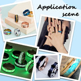 12Pcs 6 Colors 304 Stainless Steel Grooved Finger Ring Settings, Ring Core Blank, for Inlay Ring Jewelry Making, Mixed Color, US Size 8(18.1mm), 2Pcs/color