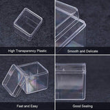 Plastic Bead Containers, Cube, Clear, 4x4x4cm, 18pcs