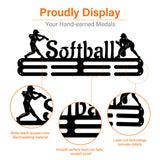 Iron Medal Hanger Holder Display Wall Rack, 2-Line, with Screws, Softball, Sports, 400x150mm
