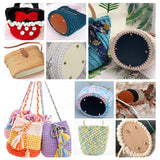 Plastic Knitting Bag Bottoms, Inserts Cushion Pad, with Iron Nails, Oval, Mixed Color, 11.1~13.1x14.1~17.2x0.3~0.9cm, Hole: 4mm, 6pcs/set
