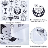 Bohemia Style Water Soluble Fabric, Wash Away Embroidery Stabilizer, Moon, 300x212x0.1mm, 2 sheets/bag