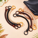 6Pcs 3 Colors Nylon Braided Bag Straps, with Wood Ring, for Bag Accessories, Mixed Color, 33x2.3cm, 2pcs/color