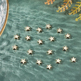 Brass Beads, Long-Lasting Plated, Star, Real 14K Gold Plated, 6x6x3mm, Hole: 1.2mm, 60pcs/box