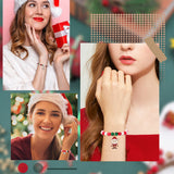 DIY Christmas Bracelet Making Kit, Including Imitation Pearl & Cube Glass & Polymer Clay Rhinestone Round Beads, Snowflake & Tree & Santa Claus Alloy Enamel Pendants, Mixed Color, 218Pcs/box