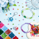 1200Pcs 24 Colors Transparent Acrylic Beads, Bicone, Mixed Color, 8x7.5mm, Hole: 2mm, 50pcs/color