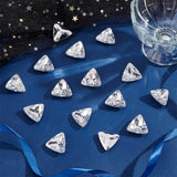 100Pcs Pointed Back Acrylic Rhinestone Cabochons, Faceted, Triangle, Clear, 23x24x8mm