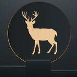 Laser Cut Wooden Wall Sculpture, Torus Wall Art, Home Decor Meditation Symbol, Deer, BurlyWood, 25x20cm