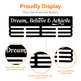 Fashion Iron Medal Hanger Holder Display Wall Rack, with Screws, Word Dream Believe & Achieve, Word, 150x400mm