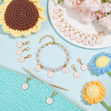 11Pcs Number 0~9 DIY Knitting Tool Sets, including Alloy Enamel Pendant Locking Stitch Markers & Knitting Row Counter Chains, Pink, 2.8~13.6cm