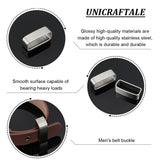 2Pcs 304 Stainless Steel Belt Loop Keepers, for Men's Belt Buckle Accessories, Stainless Steel Color, 38.5x11.5x17mm