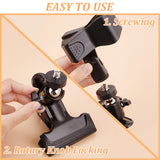 Plastic Sewing Tool, Tabledesk Clip, with Iron Findings, Black, 8~10.7x6~7.8x4.9~9.2cm