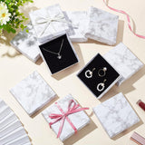 Paper Cardboard Jewelry Boxes, Square, White, 9.1x9.1x2.9cm